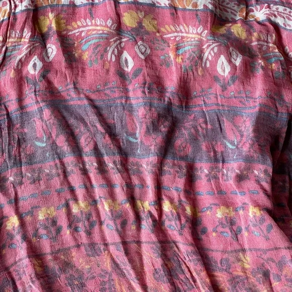 KIMCHI BLUE washed out look red & yellow floral/tribal strappy mini dress - Picture 3 of 15